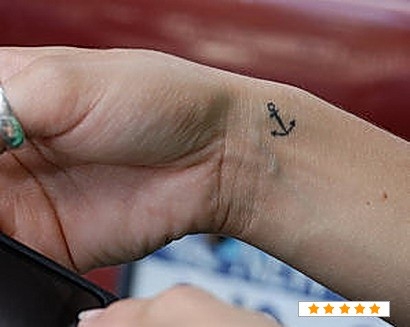 Simple Small Anchor Tattoo On Right Wrist