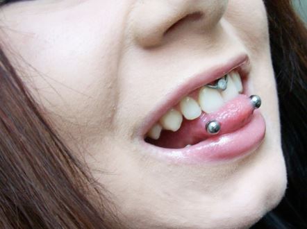 Smiley Piercing And Venom Piercing With Silver Barbell