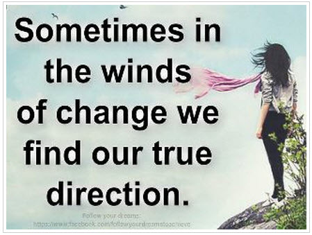 Sometimes in the winds of change we find our true direction