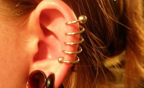 Spiral Cartilage Piercing For Girls