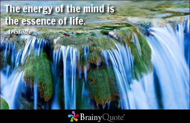 The energy of the mind is the essence of life.  Aristotle