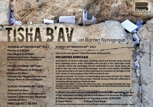 Tisha B'Av At Barnet Synagogue Poster