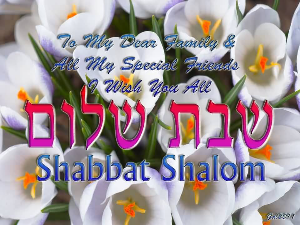To My Dear Family & All My Special Friends I Wish You All Shabbat Shalom