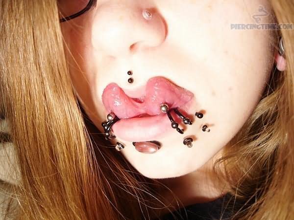 Tongue Split Lips Piercing