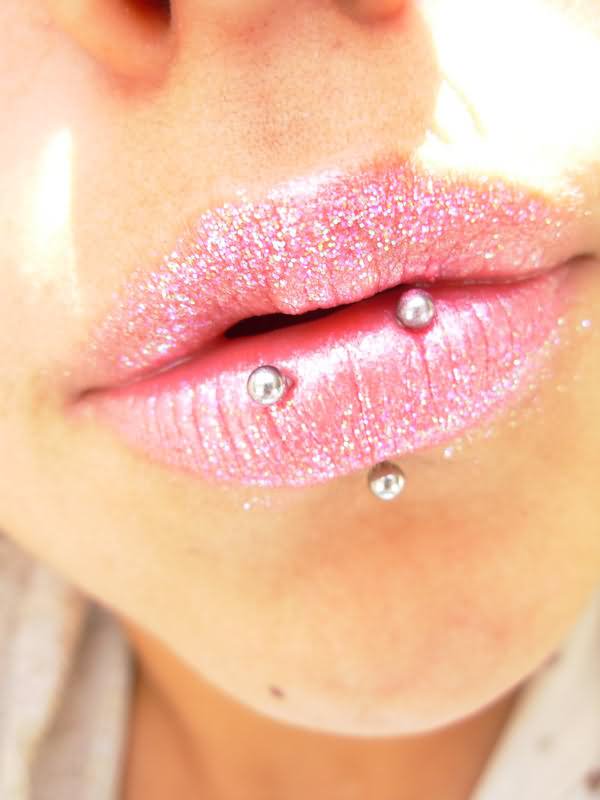 Triangle Lip Piercing