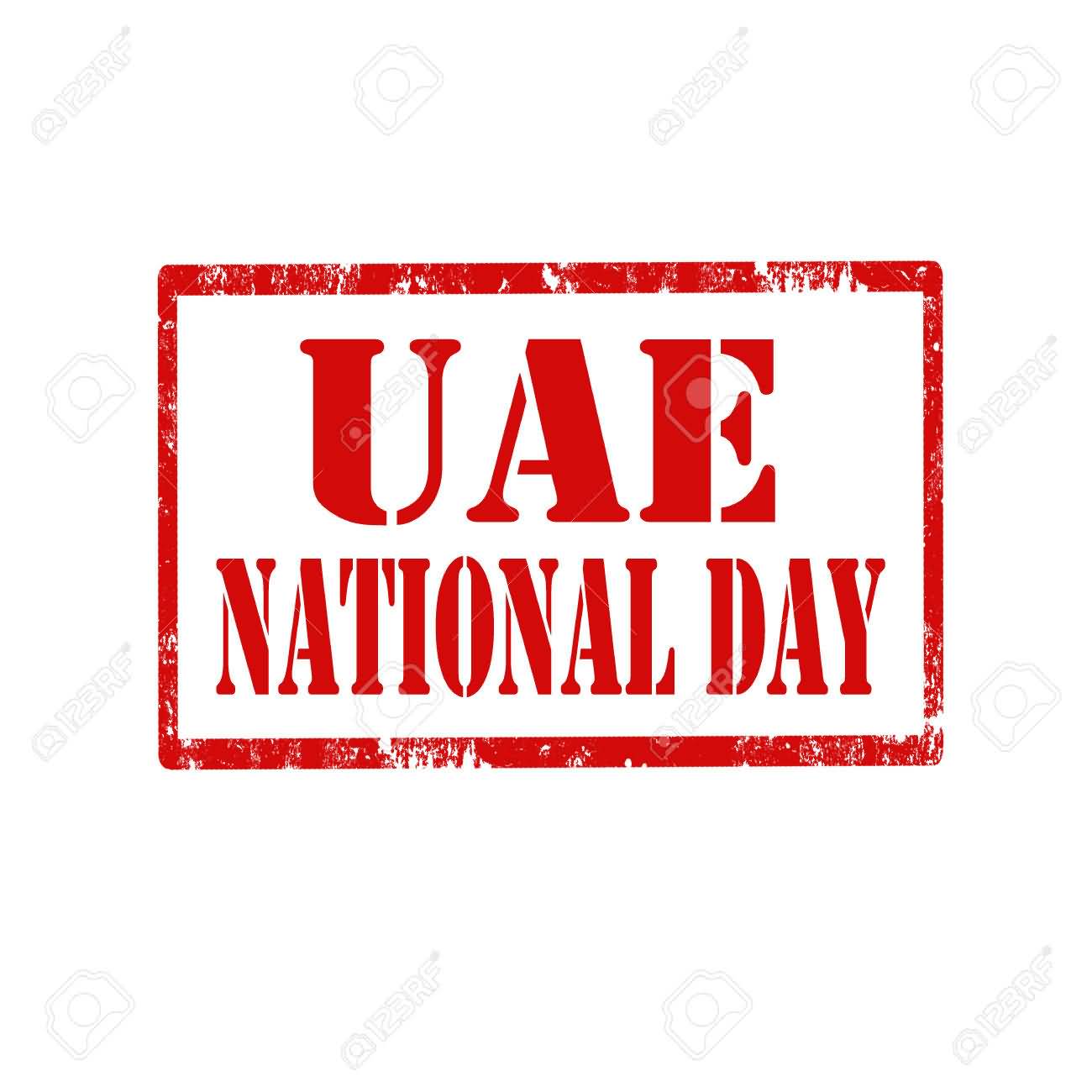 UAE National Day Red Grunge Stamp