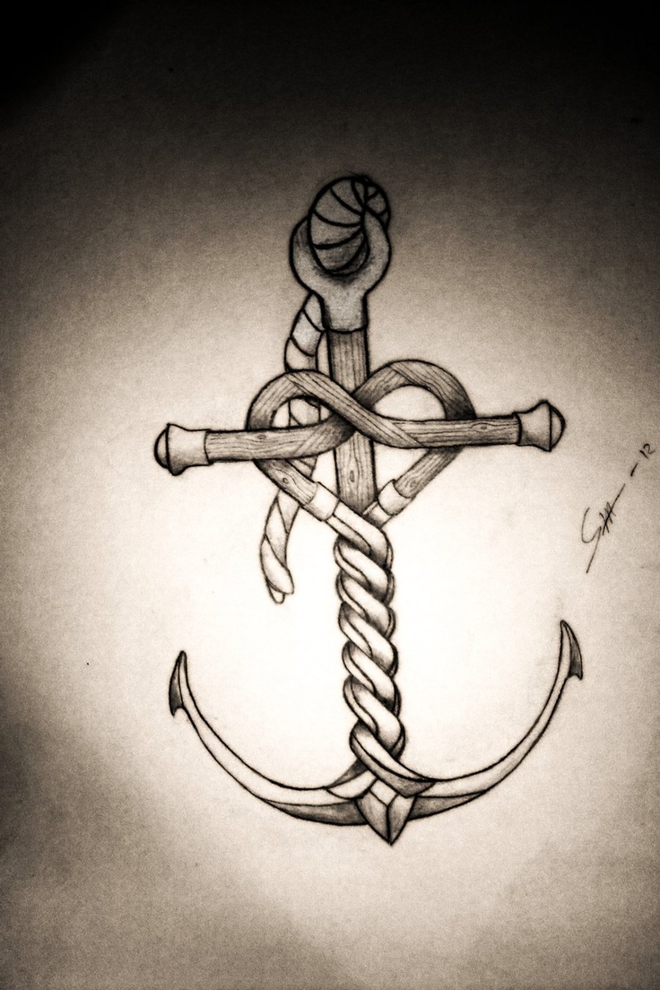 Unique Anchor With Rope Tattoo Design By Jeezescrist