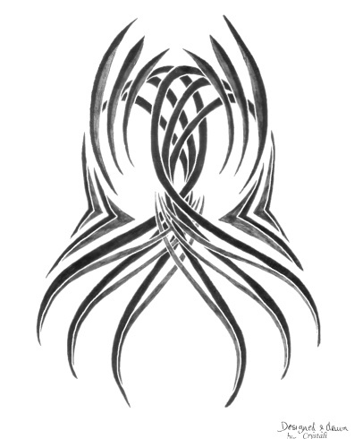 Unique Black Tribal Octopus Tattoo Design
