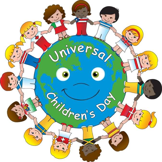 Universal Children's Day Children Around Earth Illustration