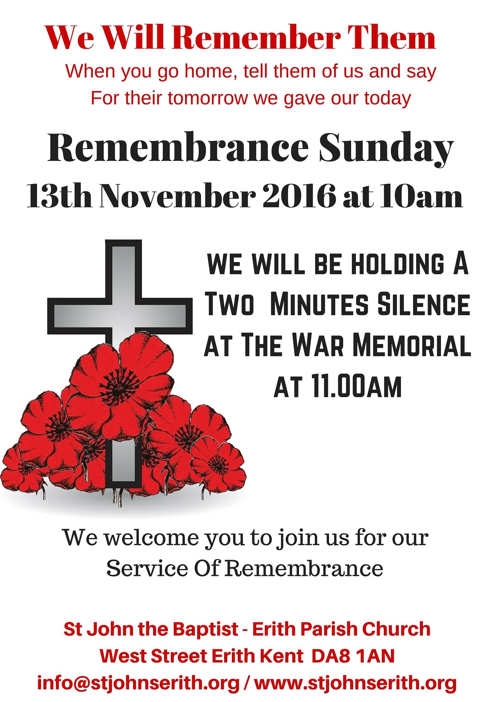 We Will Remember Them On Remembrance Sunday