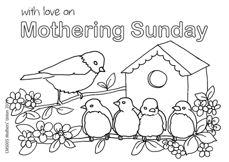 With Love On Mothering Sunday Coloring Page