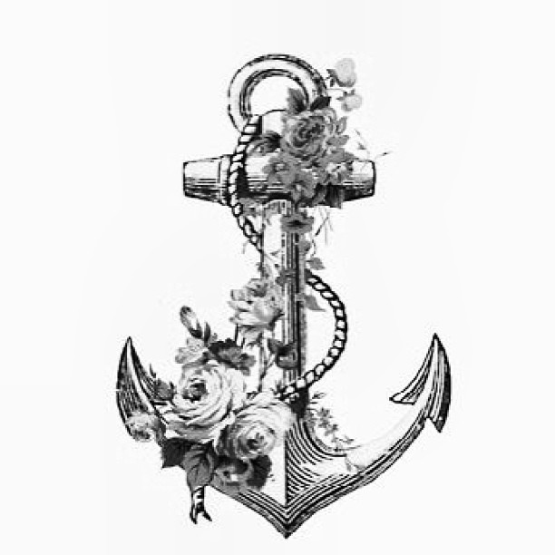 Wonderful Black And Grey Anchor With Rope Tattoo Design