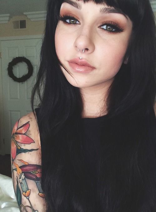 Amazing Septum And Medusa Piercing For Young Girls