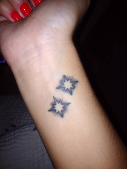 Amazing Star Tattoos On Right Wrist