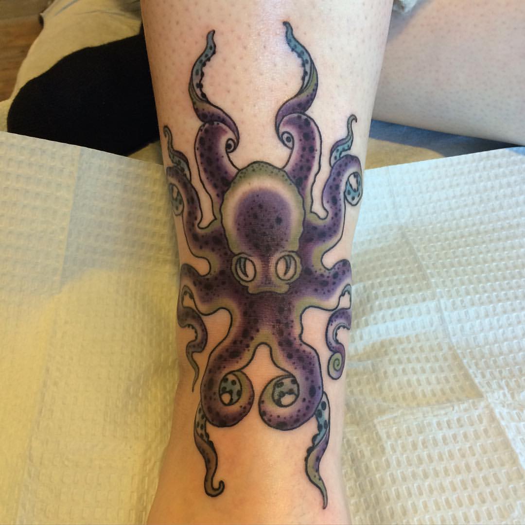 Attractive Octopus Tattoo On Ankle