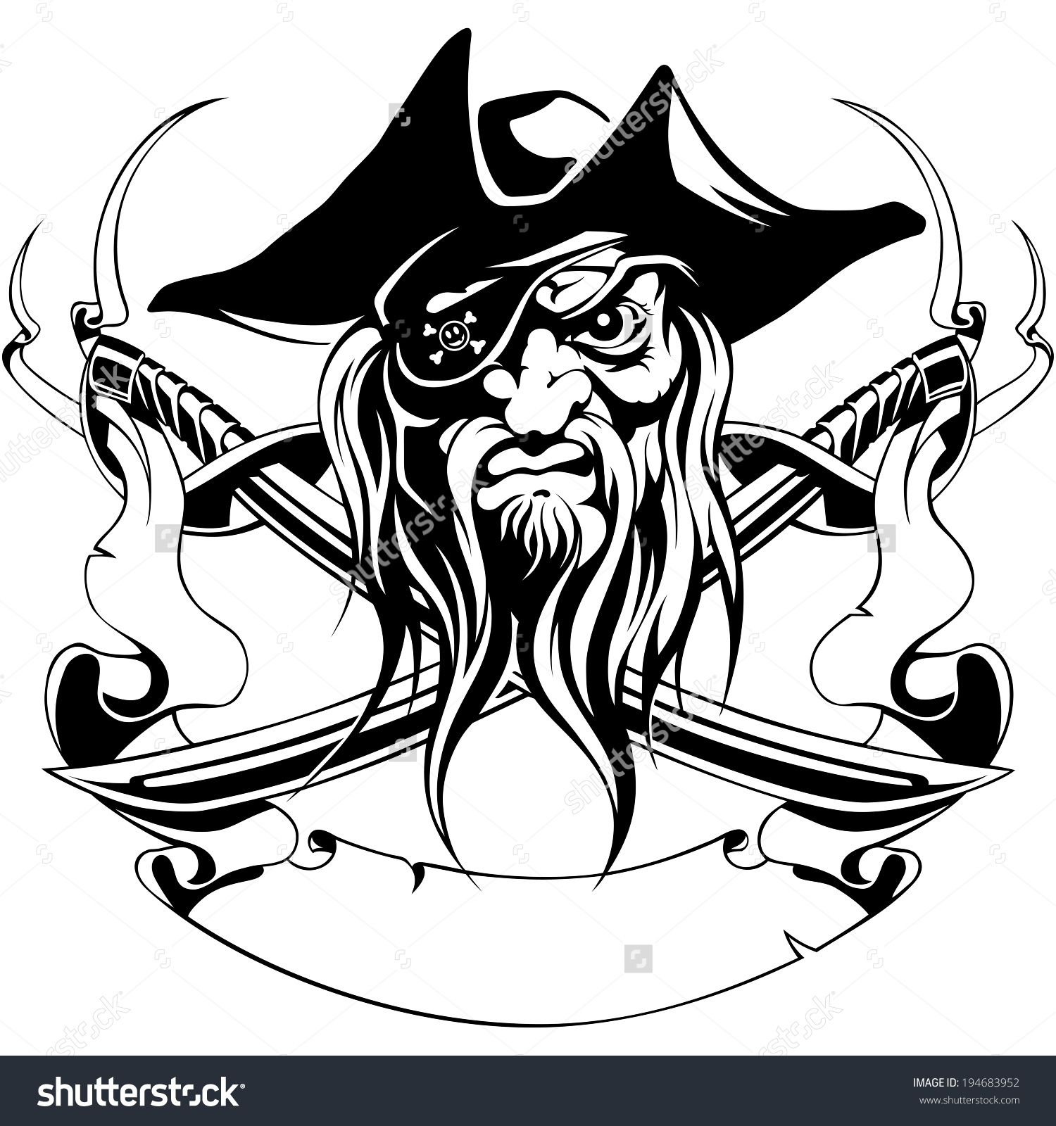 Attractive Pirate Symbol Tattoo Design