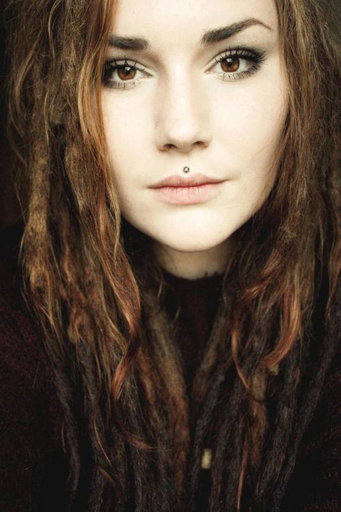 Beautiful Girl With Medusa Piercing Picture