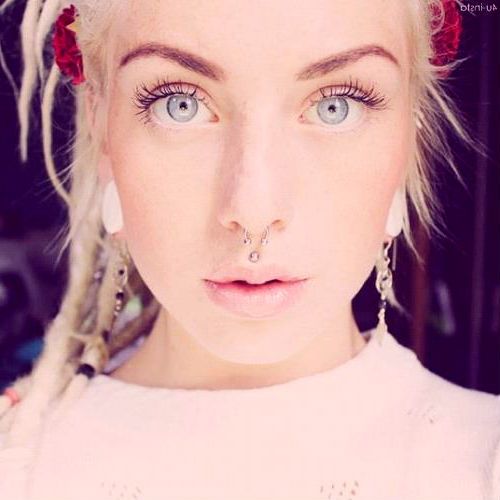 Beautiful Girl With Septum And Medusa Piercing