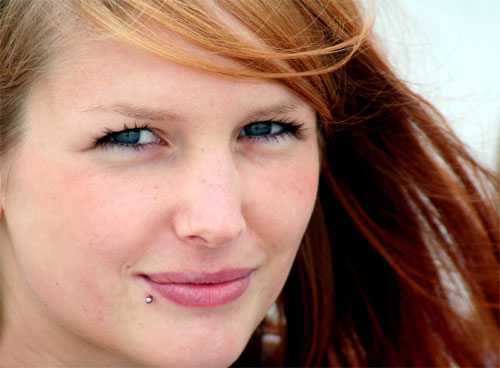 Beautiful Girl With Side Labret Piercing