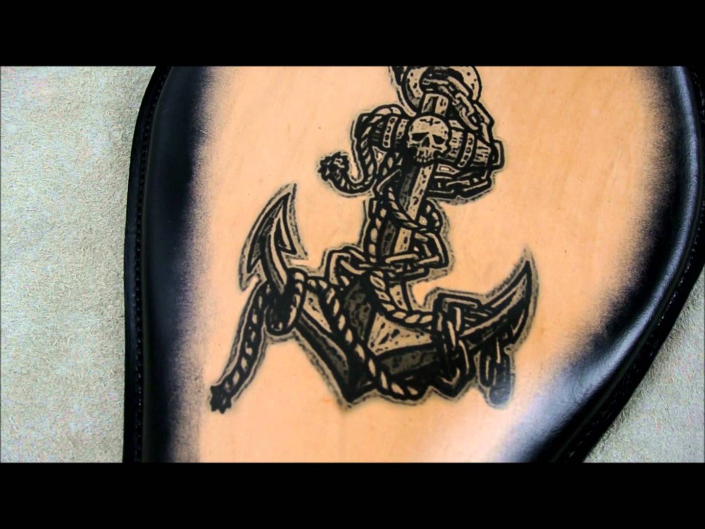 Black Ink Pirate Anchor Tattoo Design For Shoulder