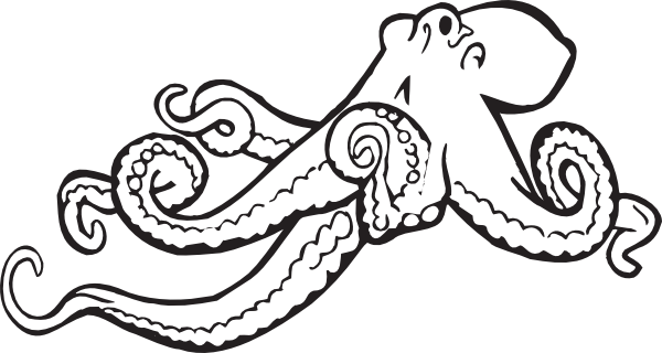 Black Outline Octopus Tattoo Design