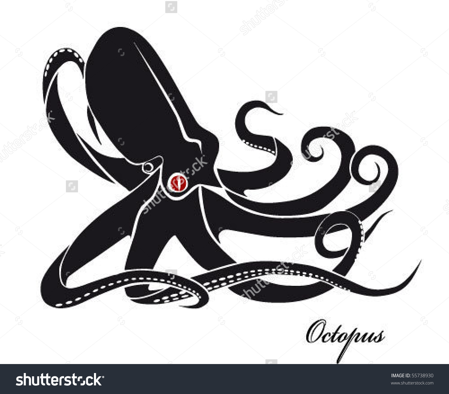 Classic Black Ink Octopus Tattoo Design