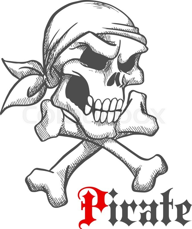 Classic Black Pirate Symbol Tattoo Design