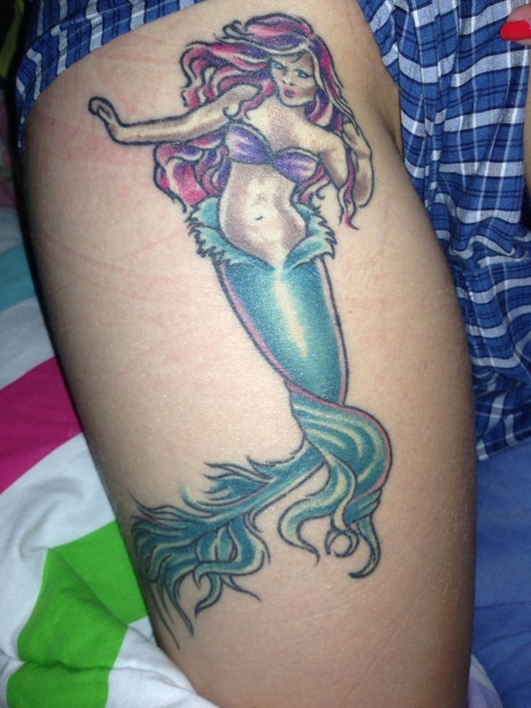 Colorful Mermaid Tattoo Design For Half Sleeve