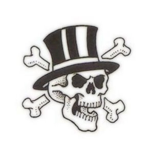 Cool Black Pirate Skull With Crossbone Tattoo Design