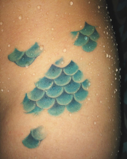 Cool Mermaid Scale Tattoo Design For Girl
