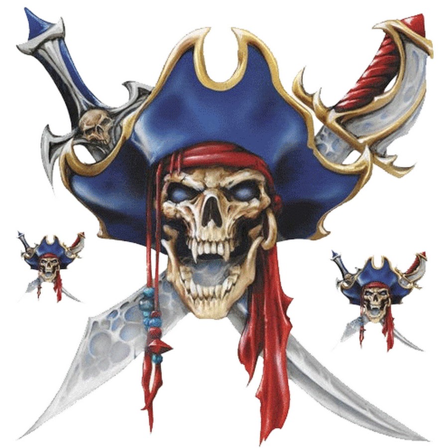 Cool Pirate Skull With Two Crossing Swords Tattoo Design