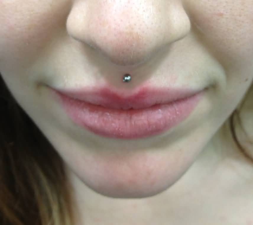 Cool Silver Stud Medusa Piercing Picture