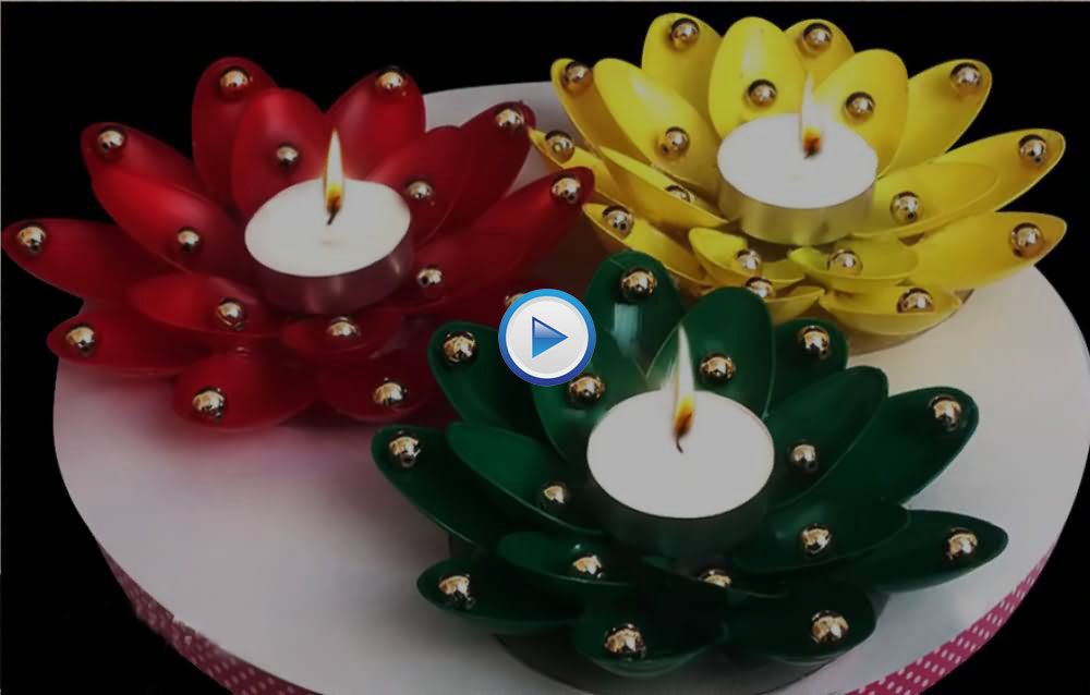 DIY Decorative Diwali Diyas from Plastic Spoons