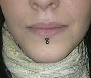 Dual Labret Piercing For Girls