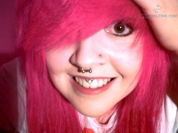 Emo Girl With Septum And Smiley Piercing
