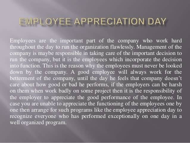Employee Appreciation Day Information