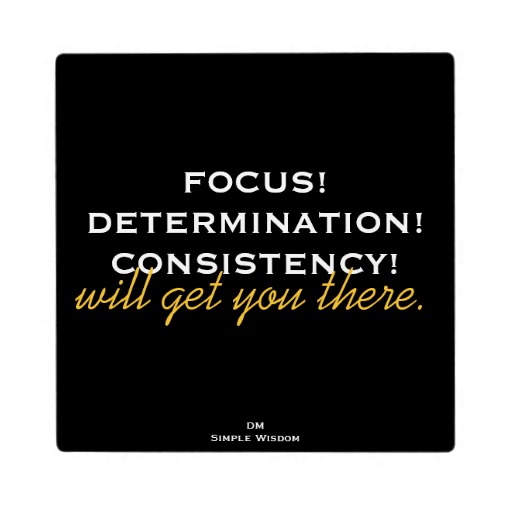 Focus • Determination • Consistency ...will get you there