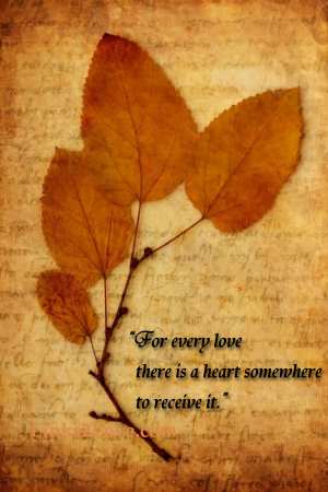 For every love there is a heart somewhere to receive it
