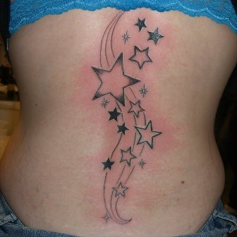 Girl Back Body Star Tattoos Ideas