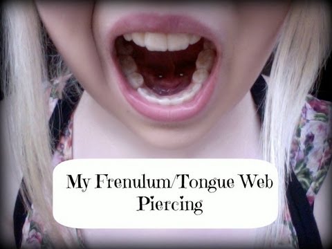 Girl Showing Her Tongue Webbing Piercing