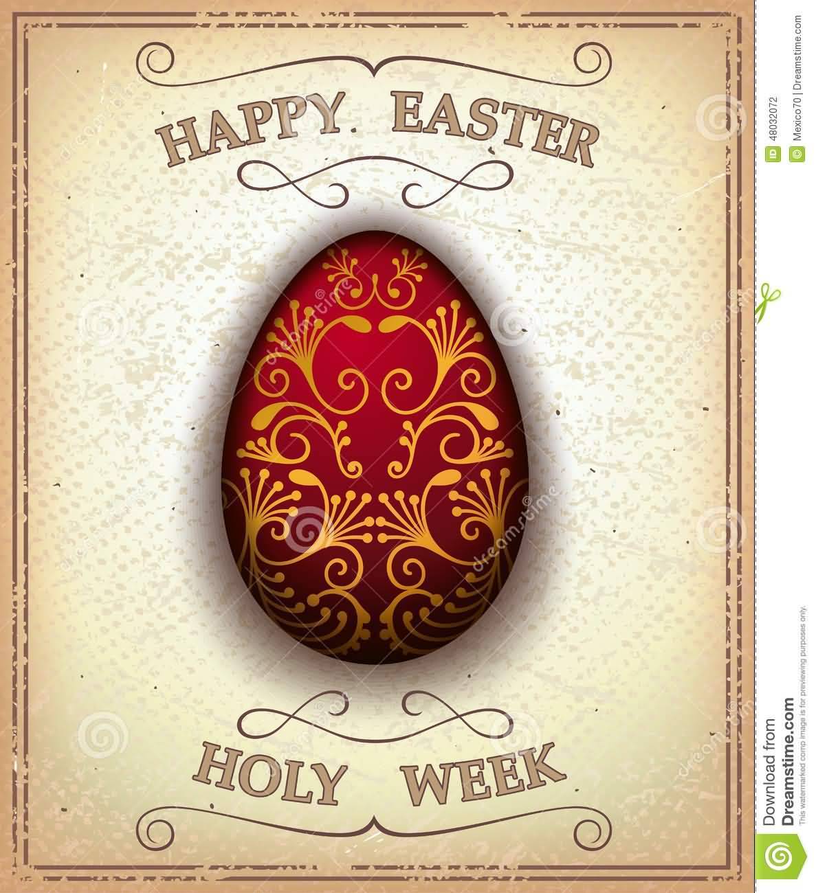 Happy Easter And Holy Week Beautiful Easter Egg Card