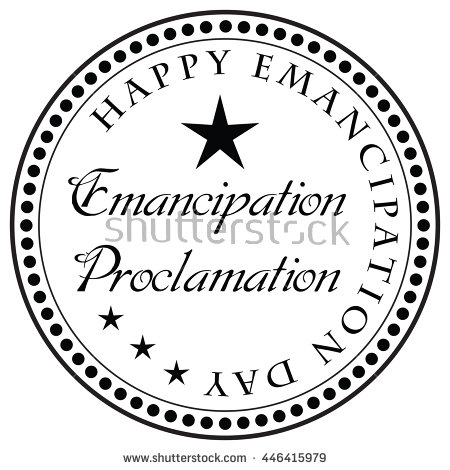 Happy Emancipation Day Proclamation Stamp Illustration