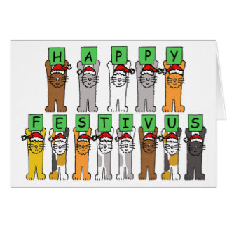 Happy Festivus Cats With Banner