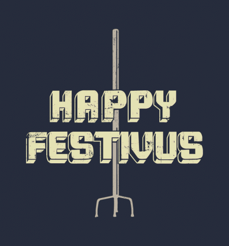 Happy Festivus Pole In Background Illustration