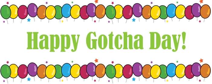 Happy Gotcha Day Colorful Balloons Facebook Cover Picture