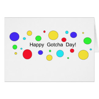 Happy Gotcha Day Colorful Dots Greeting Card