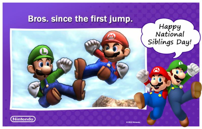 Happy National Siblings Day Mario And Luigi Picture