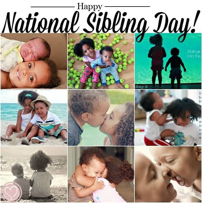 Happy National Siblings Day Picture Collage