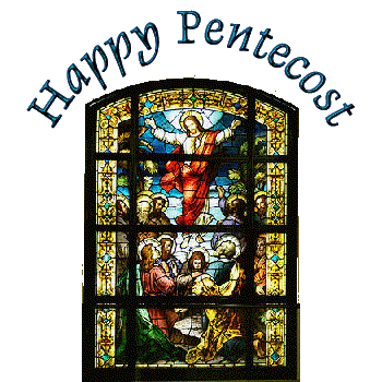 Happy Pentecost Stained Glass Jesus Christ Painting