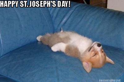 Happy St. Joseph's Day Sleeping Dog Picture
